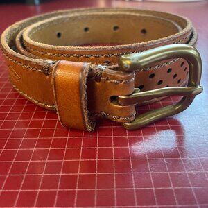 Fossil Women's Brown Perforated Laser Cut-out Belt Size M